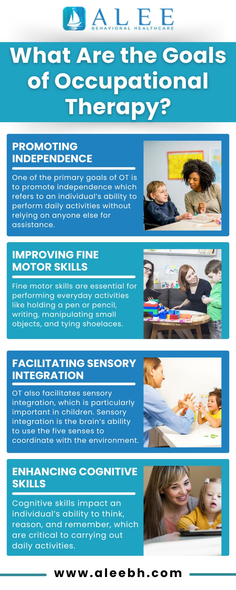 The goals of occupational therapy (OT) revolve around