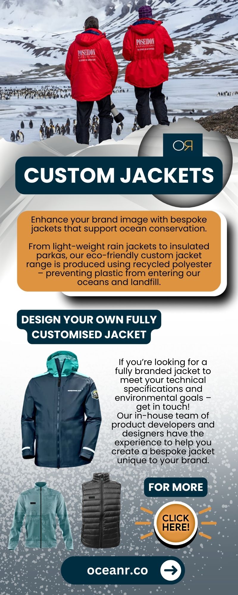 OCEANR offers custom eco-friendly sailing and Arctic jackets,